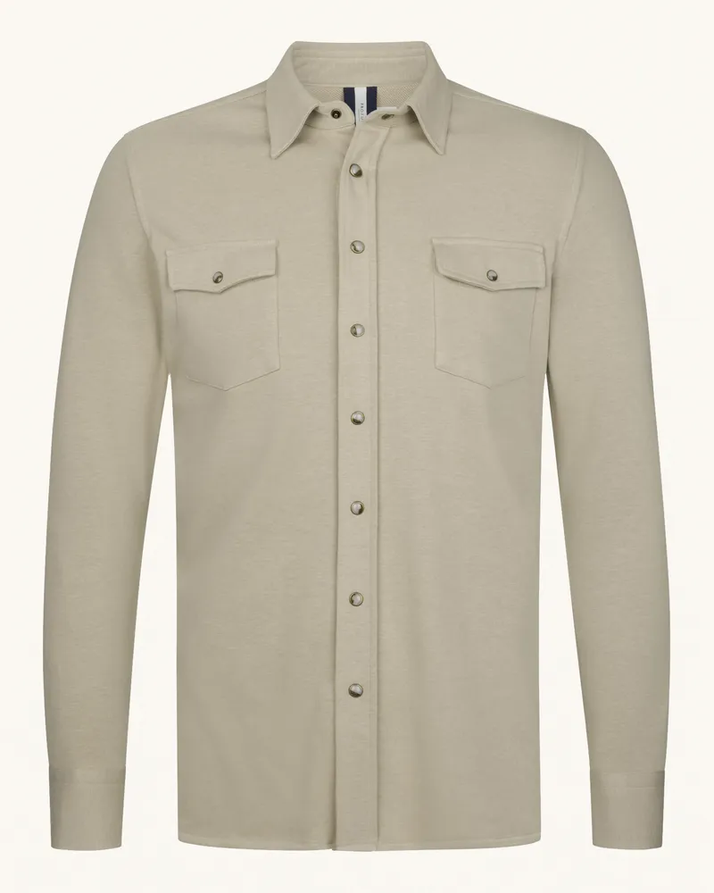 Profuomo Solid overshirt Beige