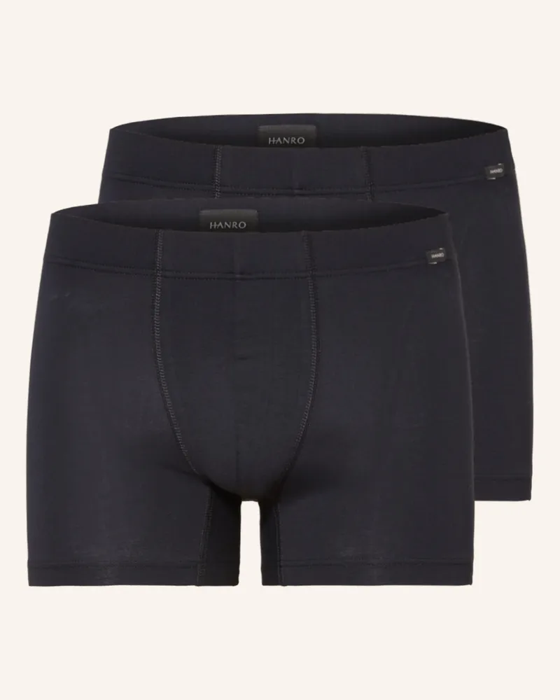 Hanro 2er-Pack Boxershorts Cotton Essentials schwarz Schwarz