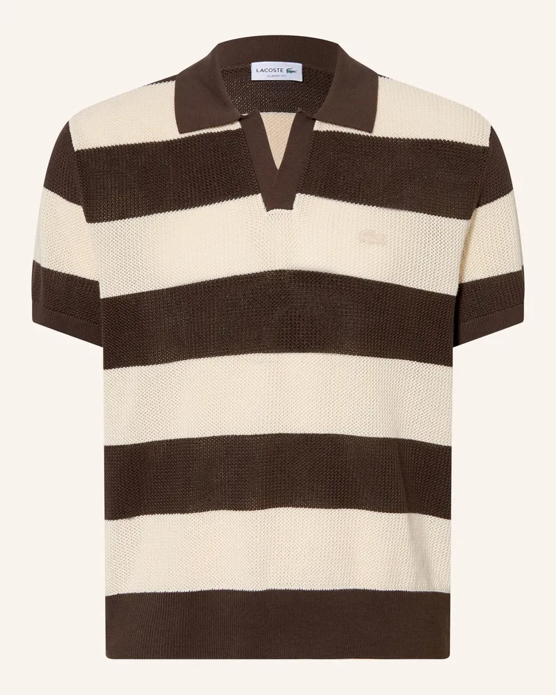 Lacoste Strick-Poloshirt beige Hellbraun