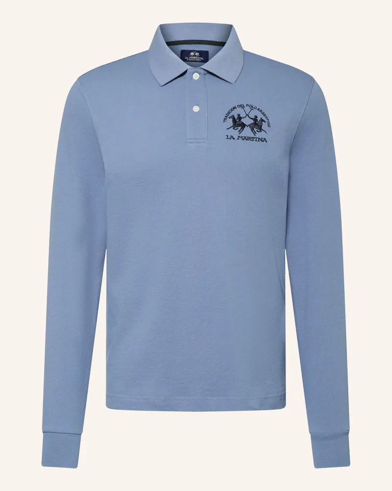 La Martina Piqué-Poloshirt blau Blau