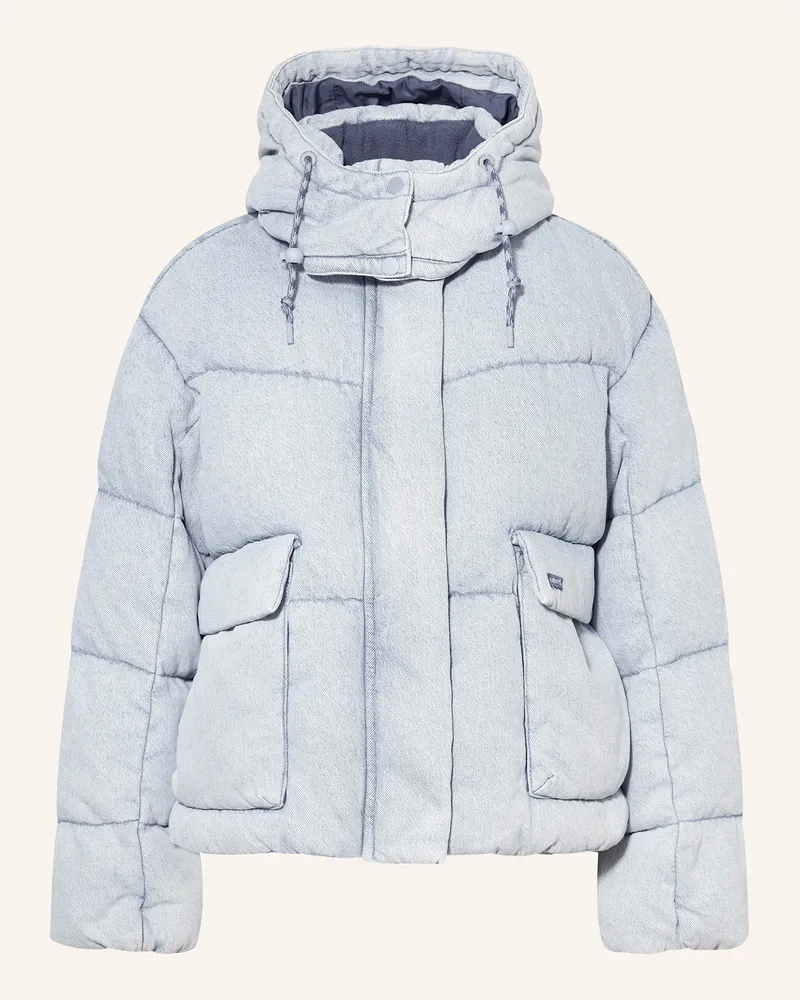 Levi's Daunenjacke WESTERN BUBBLE SHORTY mit abnehmbarer Kapuze Hellblau