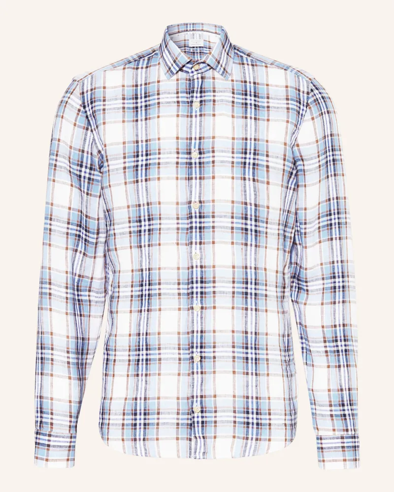 Olymp Leinenhemd Level Five body fit Hellblau