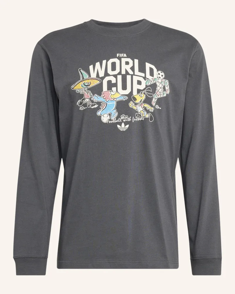 adidas Fifa Fussball-Weltmeisterschaft 26™ Maskottchen T-Shirt, Langärmlig grau Grau