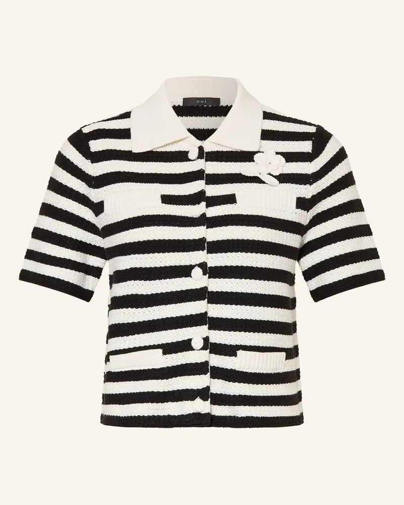 Oui  Strickjacke weiss Weiss