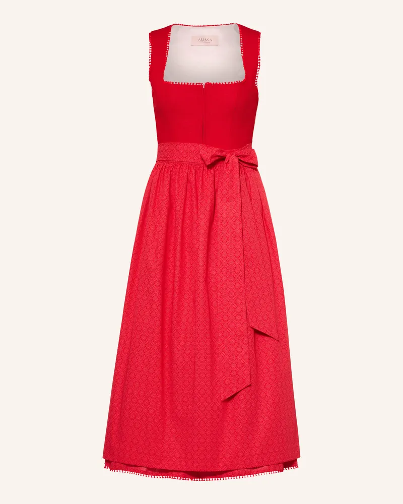 KINGA MATHE Dirndl Alea Mit Leinen rot Rot