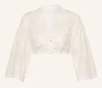 Dirndlbluse Mit 3/4-Arm Und Spitze weiss