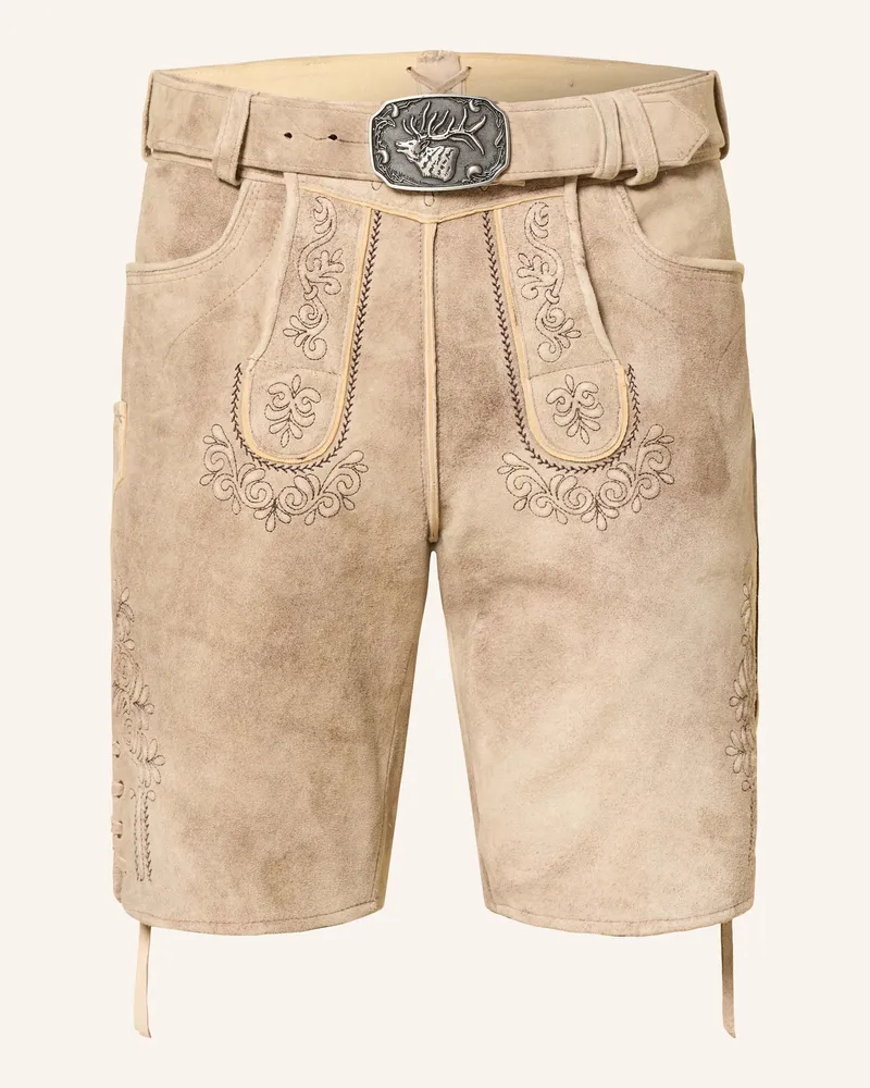 Spieth & Wensky Trachten-Lederhose Gote braun Beige