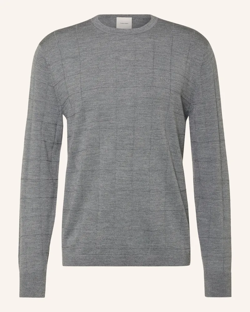 Calvin Klein Pullover Aus Merinowolle grau Grau