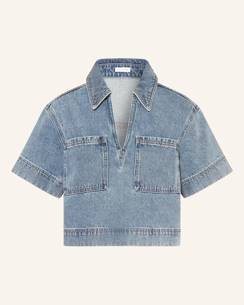 Mrs & HUGS Jeansbluse blau Blau