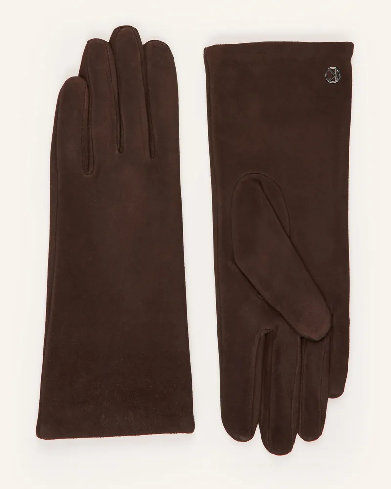 Kessler Lederhandschuhe Ava Mit Cashmere braun Dunkelbraun