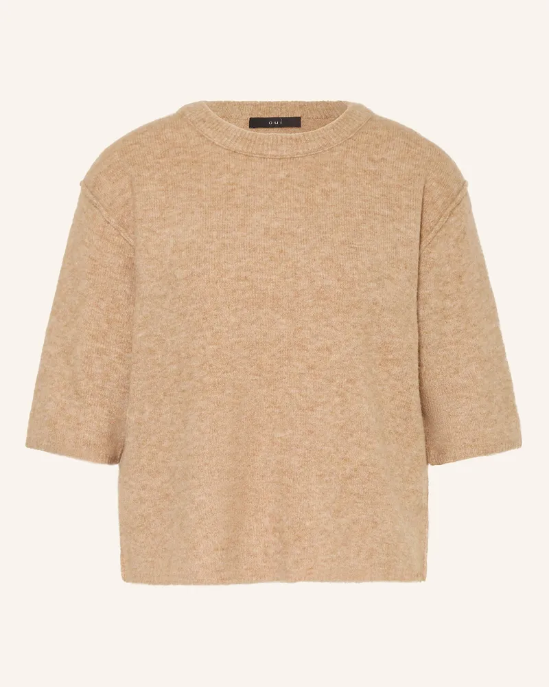 Oui  Pullover mit 3/4-Arm Beige