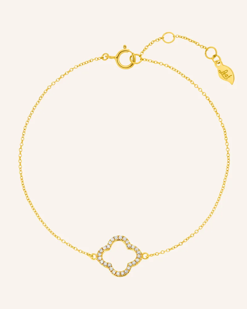 Leaf Armband CLOVER aus 18 Karat Gelbgold mit Diamanten Gold