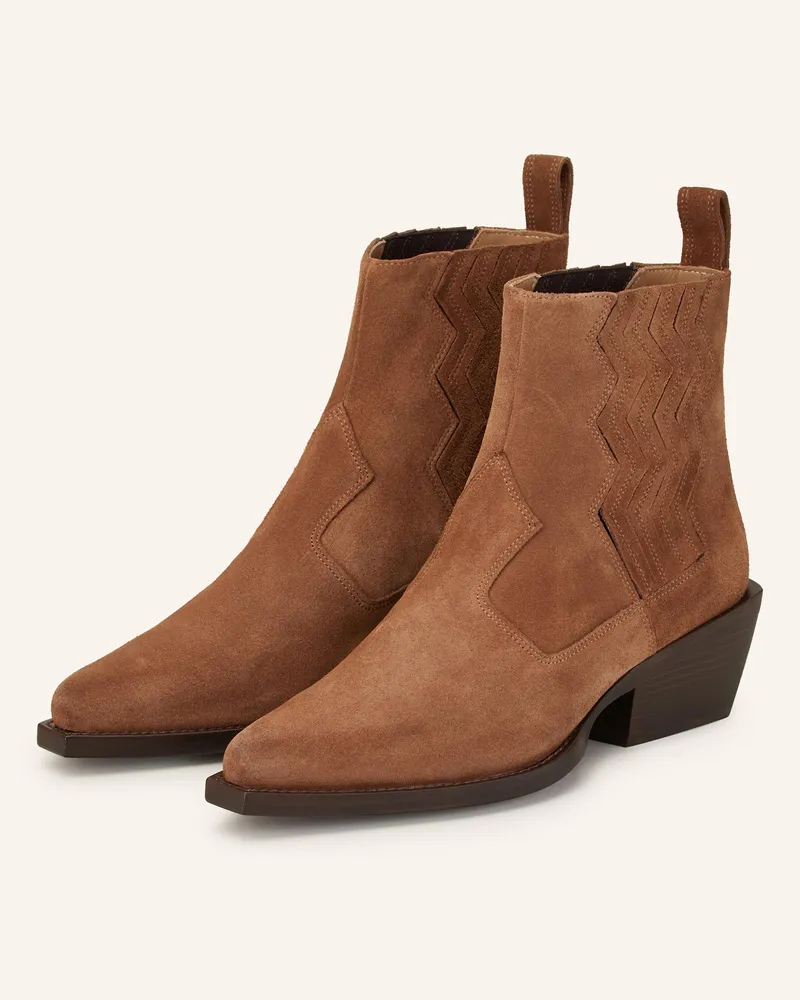 Free Lance Cowboy Boots CALAMITY ZIGZAG 4 Cognac