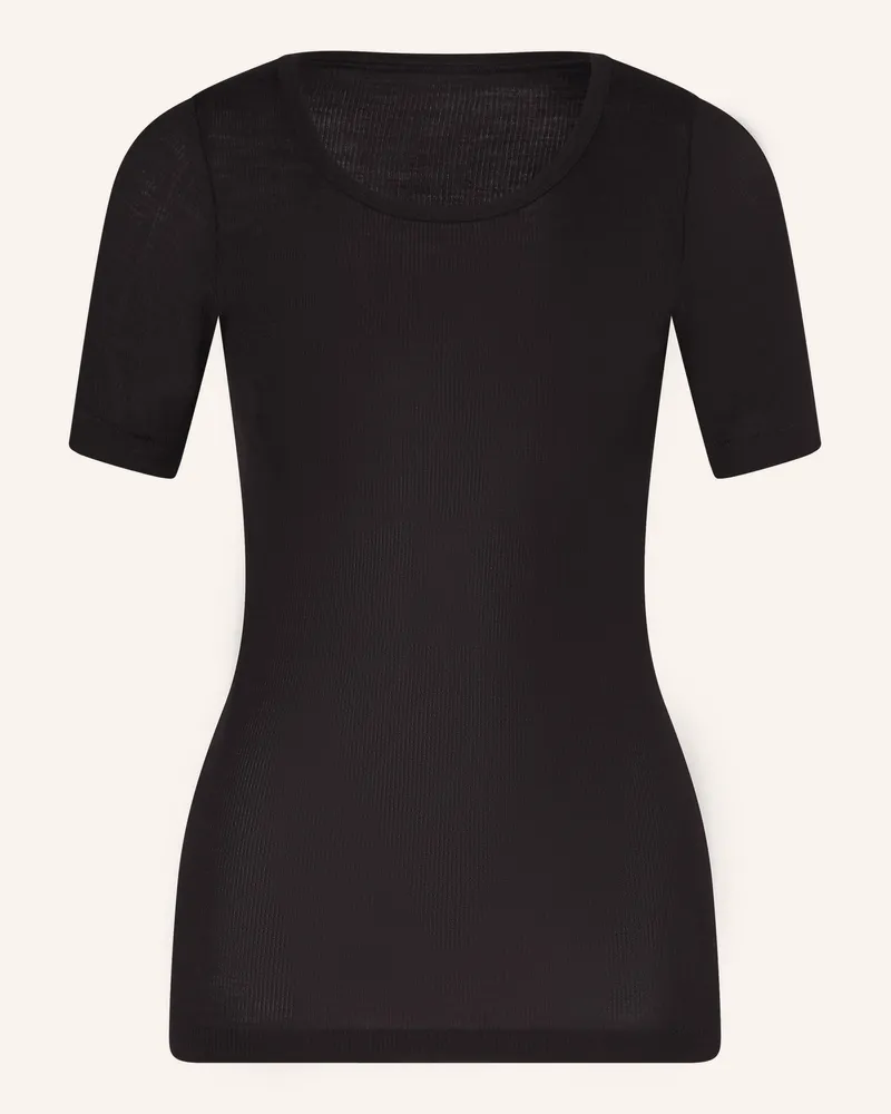 Mey T-Shirt Serie WOOL LOVE aus Merinowolle mit Seide Schwarz