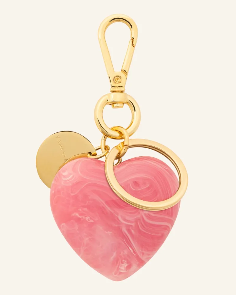 Vanessa Baroni Anhänger Heart Key Chain Charm Watermelon Marble By Glambou gold Gold
