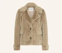Kunstpelz-Jacke Abby beige