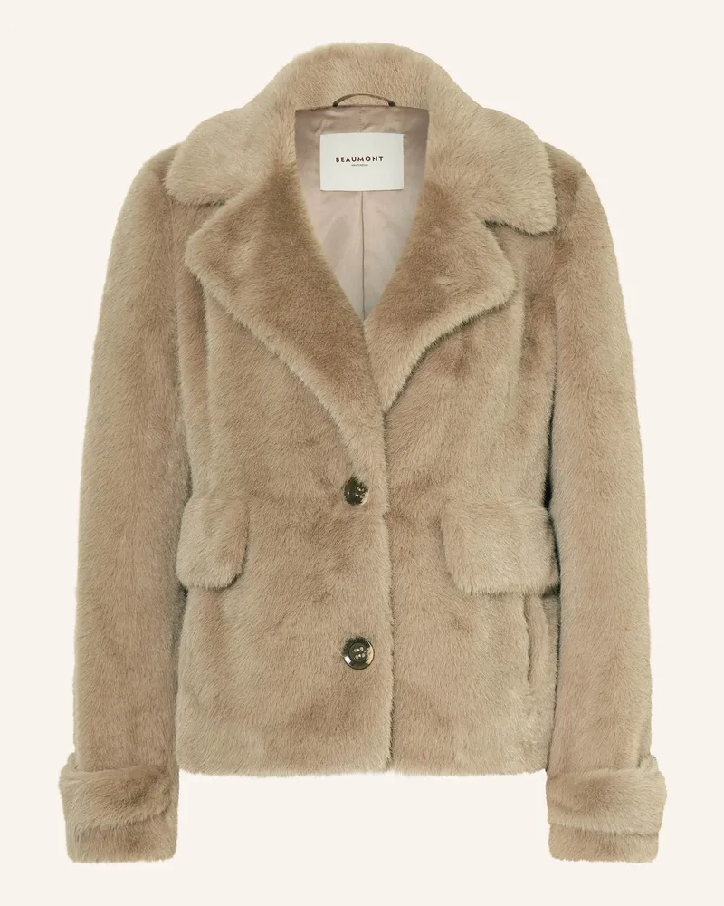 Beaumont Amsterdam Kunstpelz-Jacke Abby beige Grau