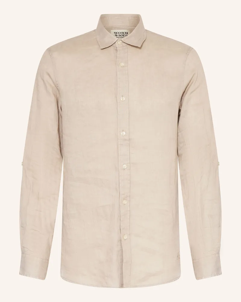 Scotch&Soda Leinenhemd Regular Fit Beige