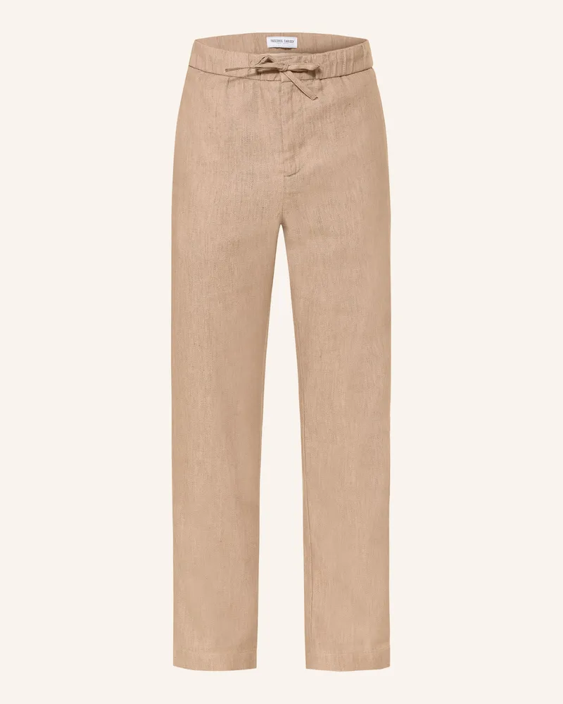 Frescobol Carioca Chino Oscar Regular Fit Mit Leinen braun Beige