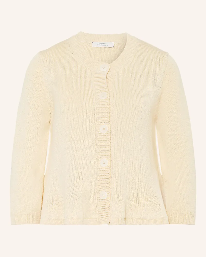 Dorothee Schumacher Strickjacke Cotton Candy Mit 3/4-Arm gelb Hellgelb
