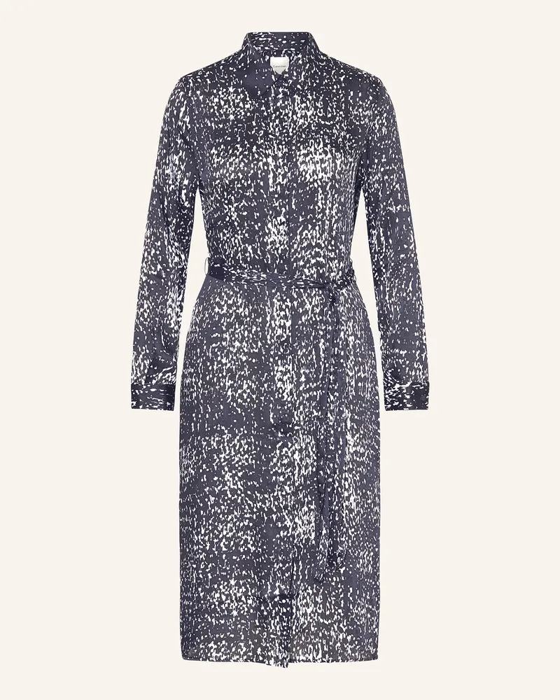 Calvin Klein Hemdblusenkleid aus Satin Dunkelblau