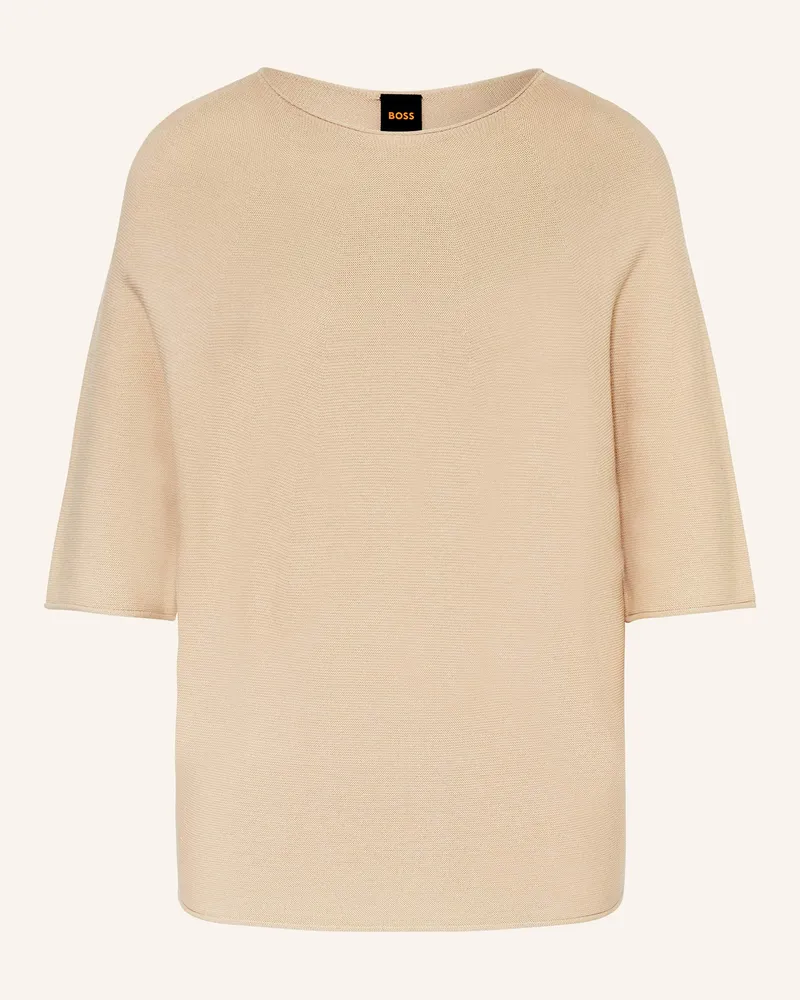 HUGO BOSS Pullover FLAMBERS mit 3/4-Arm Beige