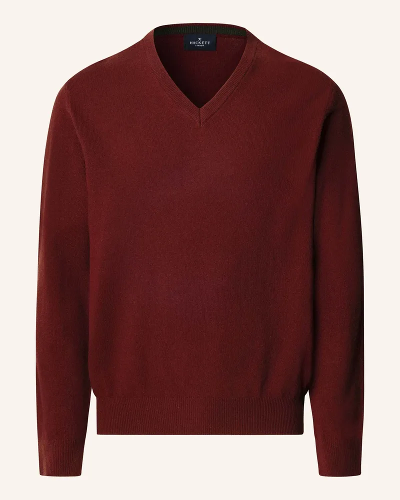 Hackett Pullover MERINO CASH MIX V Dunkelrot