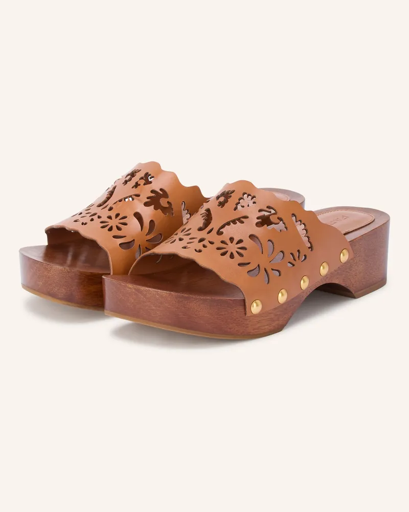 FARM Rio Clogs Mit Nieten Und Cut-Outs braun Braun