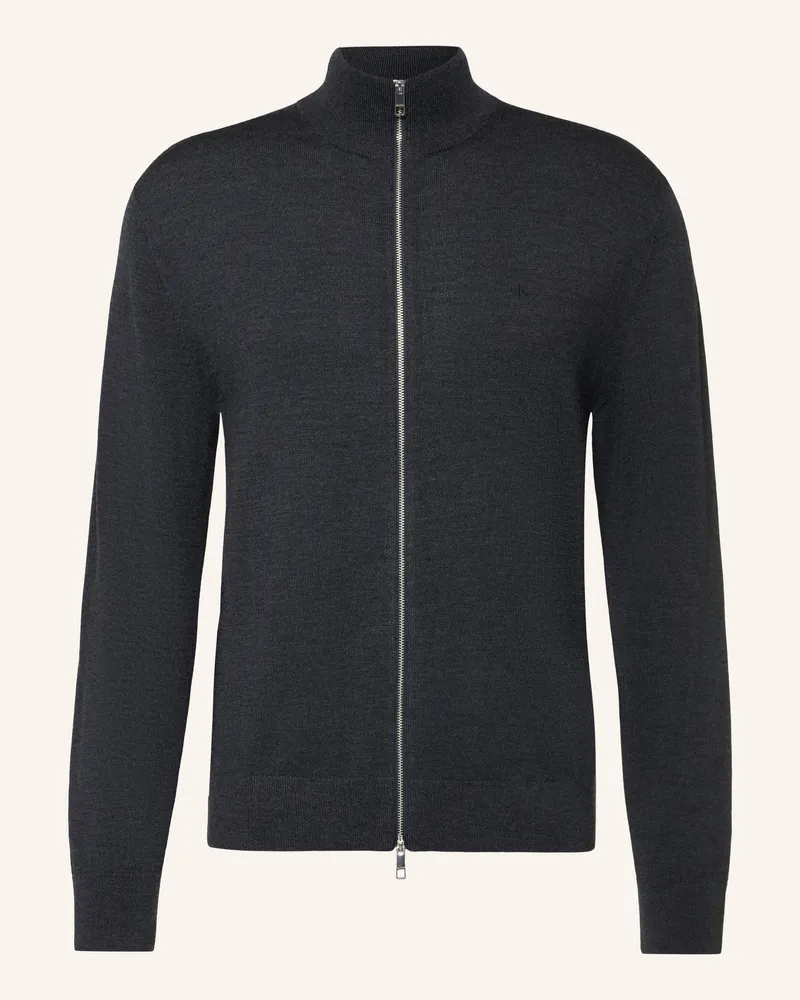 Calvin Klein Strickjacke Aus Merinowolle grau Dunkelgrau