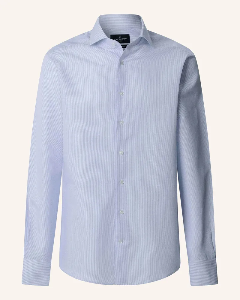 Hackett Freizeithemd Formal Cot Lin Str blau Hellblau