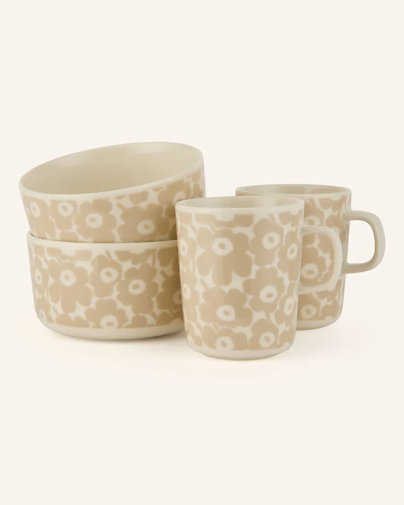 Marimekko 4-tlg. Frühstücksset OIVA PIKKUINEN Weiss