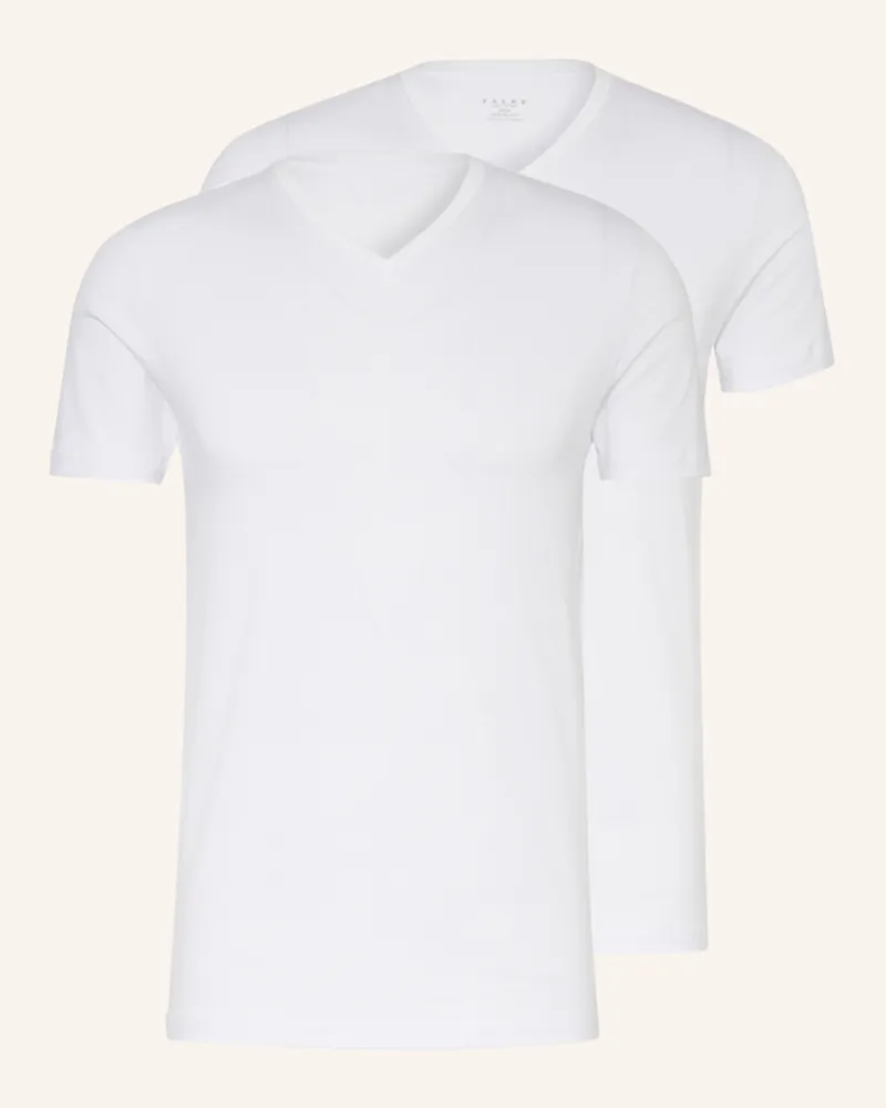 Falke 2er-Pack V-Shirts DAILY COMFORT Weiss