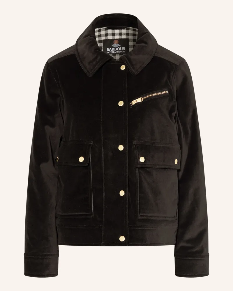 Barbour Fieldjacket Hanson Aus Samt schwarz Schwarz