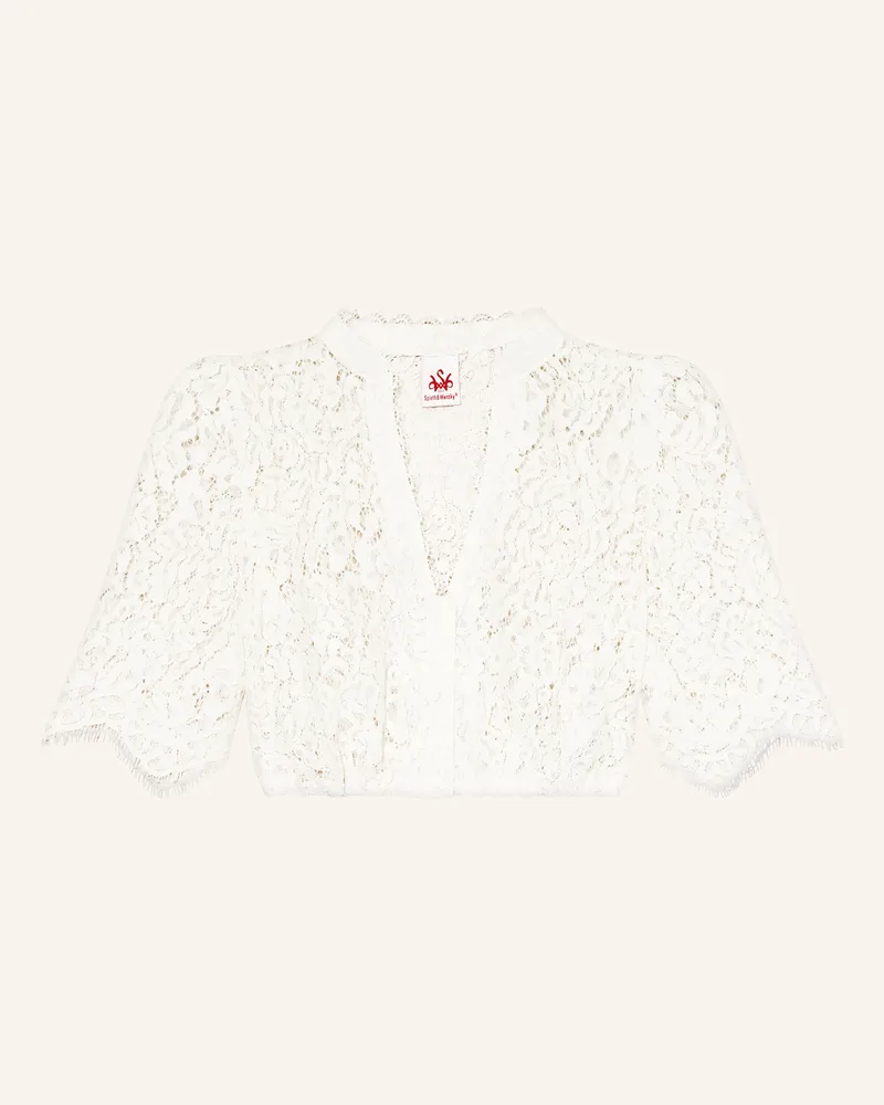 Spieth & Wensky Dirndlbluse Mellingen Aus Spitze weiss Creme