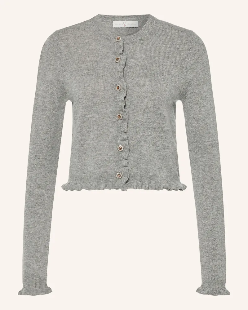 Johann & Johanna Strickjacke Mit Rüschen grau Grau