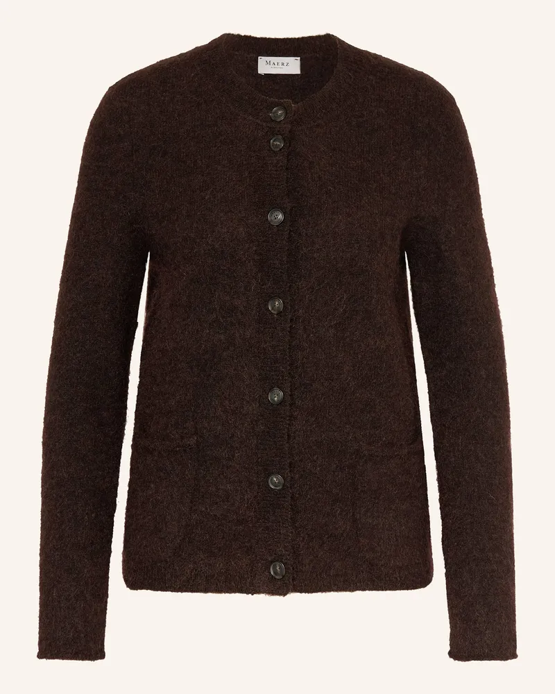 Maerz Strickjacke mit Mohair Dunkelbraun