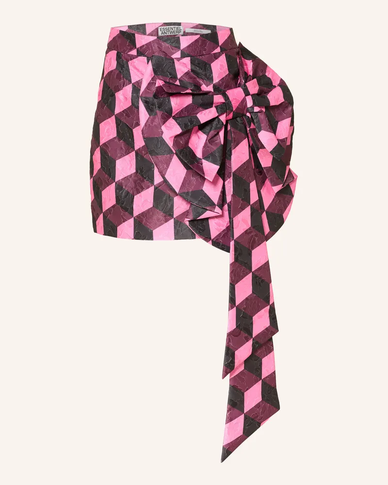 Essentiel Jacquard-Rock Kar schwarz Dunkelrot