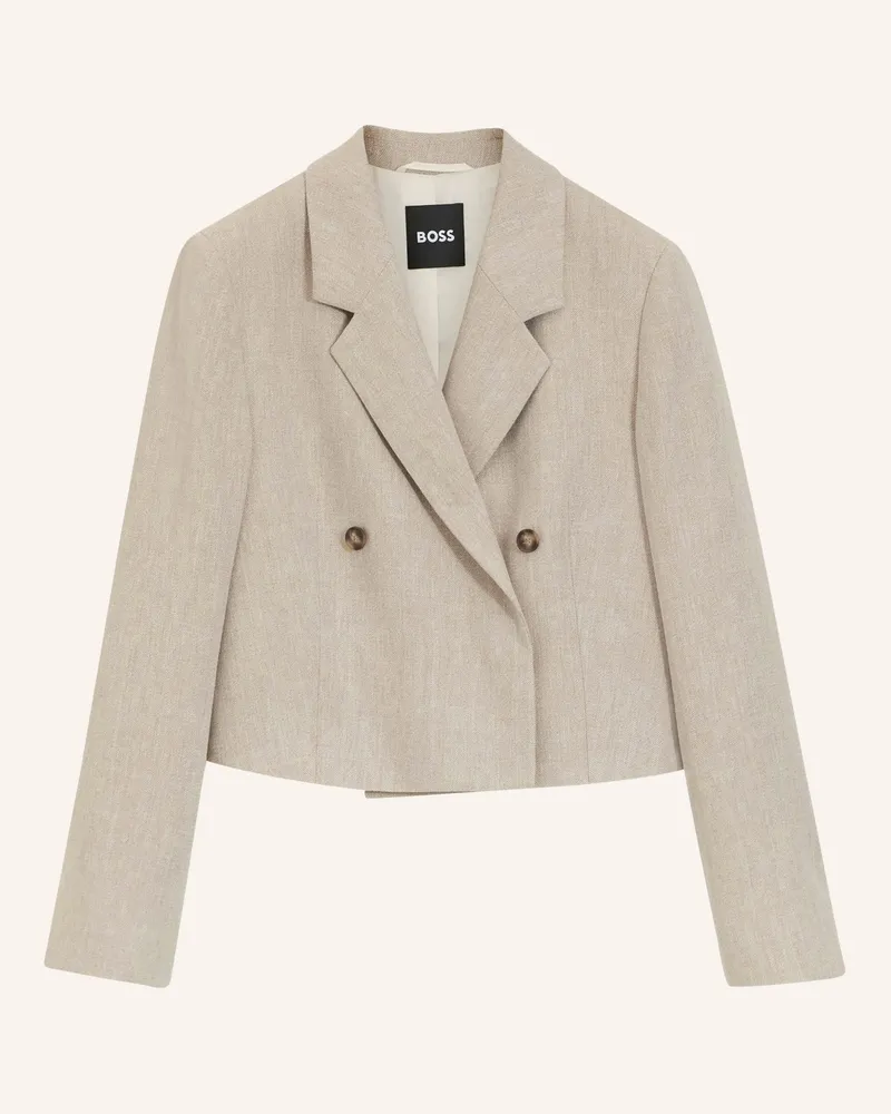 HUGO BOSS Blazer Jojeka Mit Leinen beige Taupe