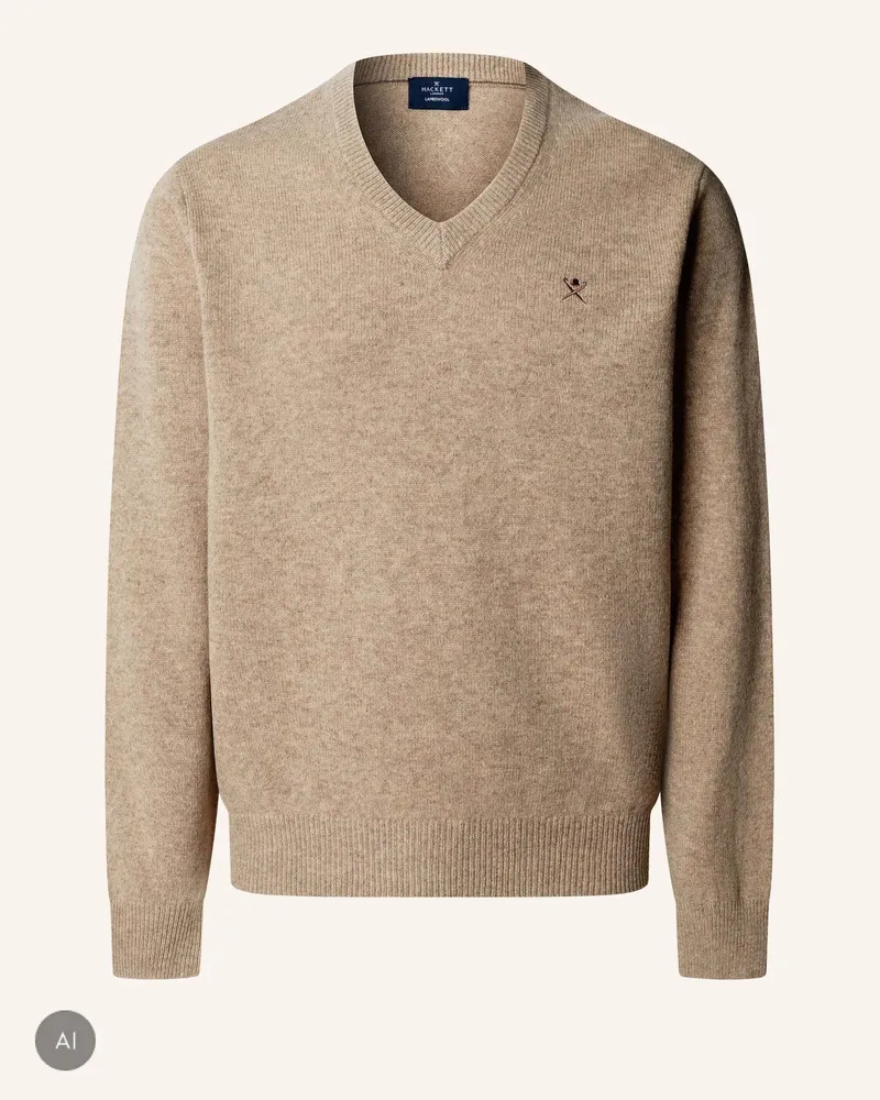 Hackett Pullover Lambswool V Neck weiss Weiss
