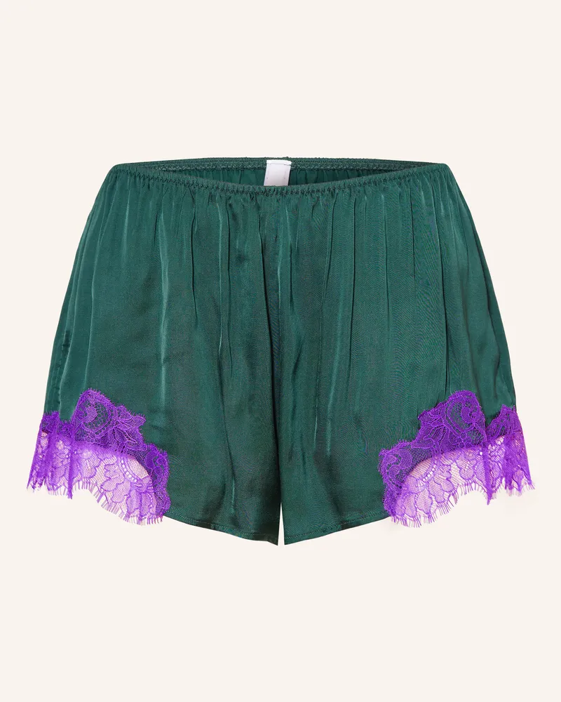 Mey Schlafshorts Serie Poetry Luxury Aus Satin gruen Dunkelgrün
