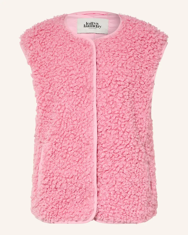 Lollys Laundry Teddyfell-Weste Vadall pink Rosa