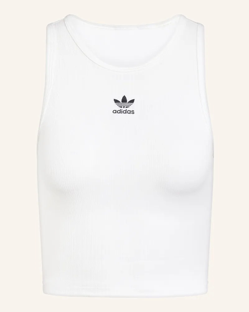 adidas Cropped-Top ESSENTIALS RIB Weiss