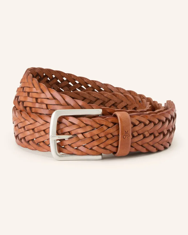 Marc O'Polo Flechtgürtel CLEMENS aus Leder Braun