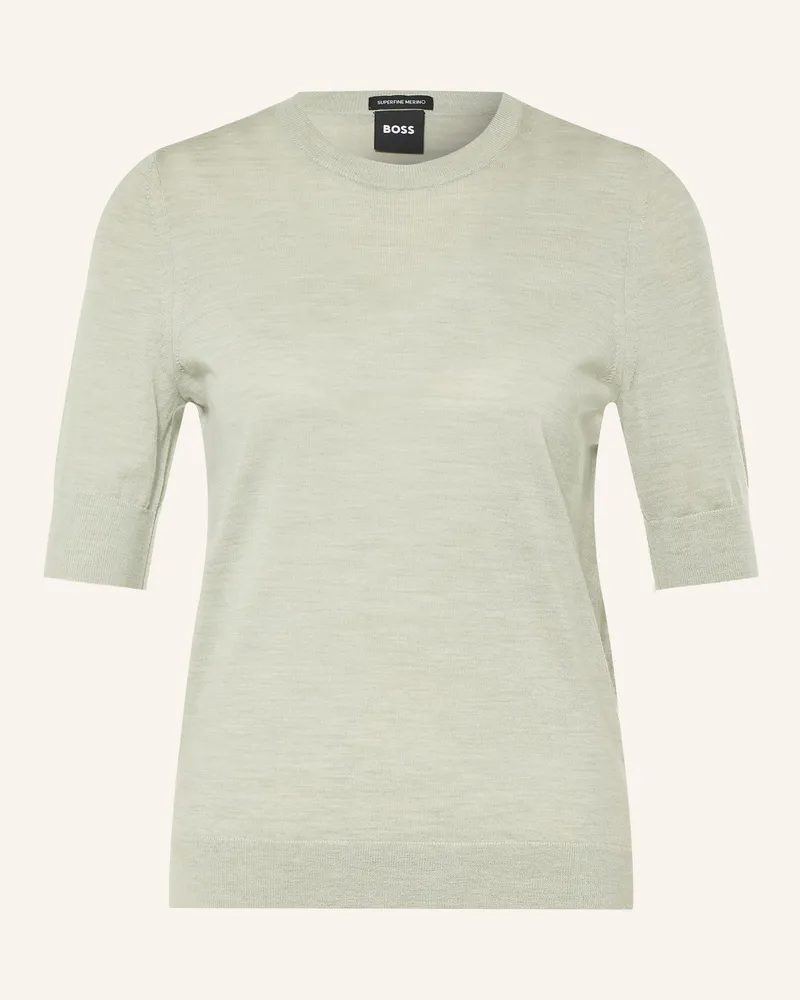 HUGO BOSS Strickshirt Farbella gruen Hellgrün