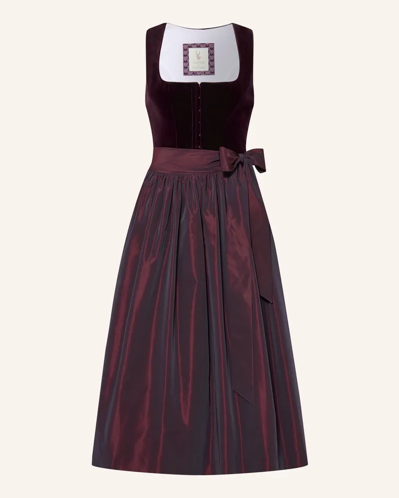 Johann & Johanna Dirndl Im Materialmix lila Dunkelrot