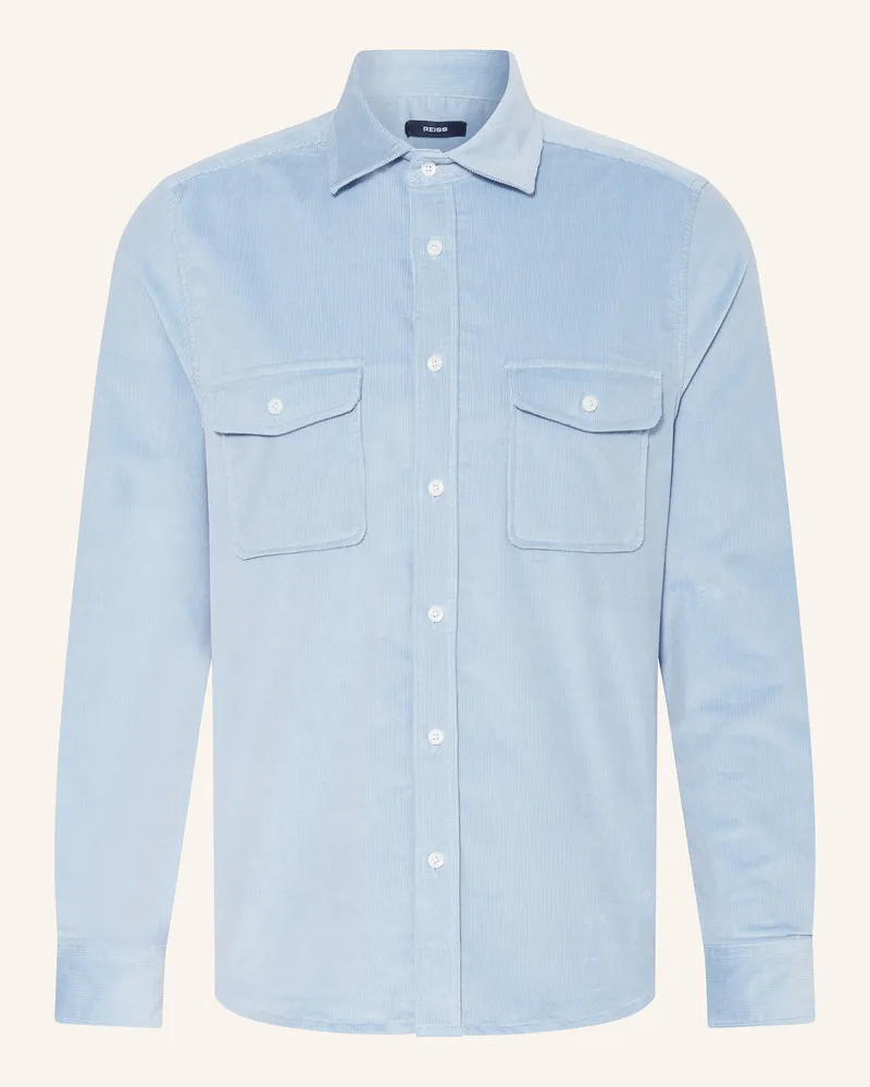 Reiss Cord-Overshirt Tucci blau Hellblau