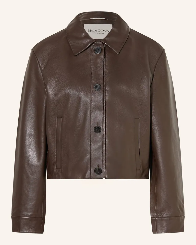 Marc O'Polo Lederjacke Dunkelbraun