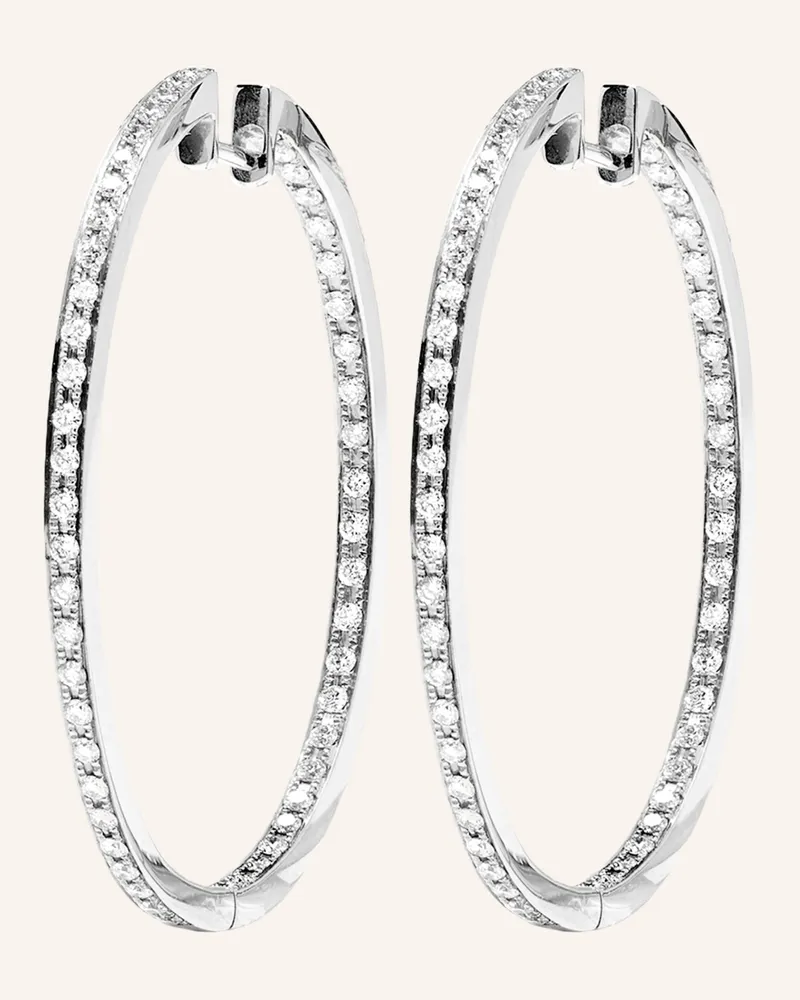 CADA Creolen LARGE HOOPS Weissgold
