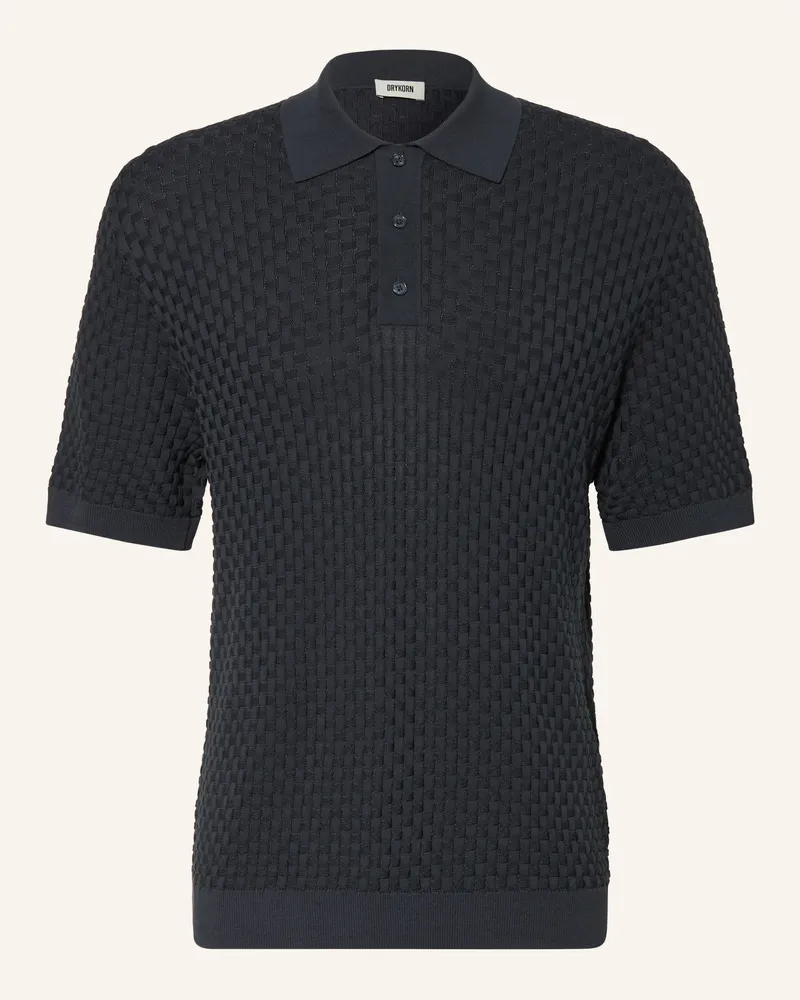 Drykorn Strick-Poloshirt Tamian Relaxed Fit blau Dunkelblau