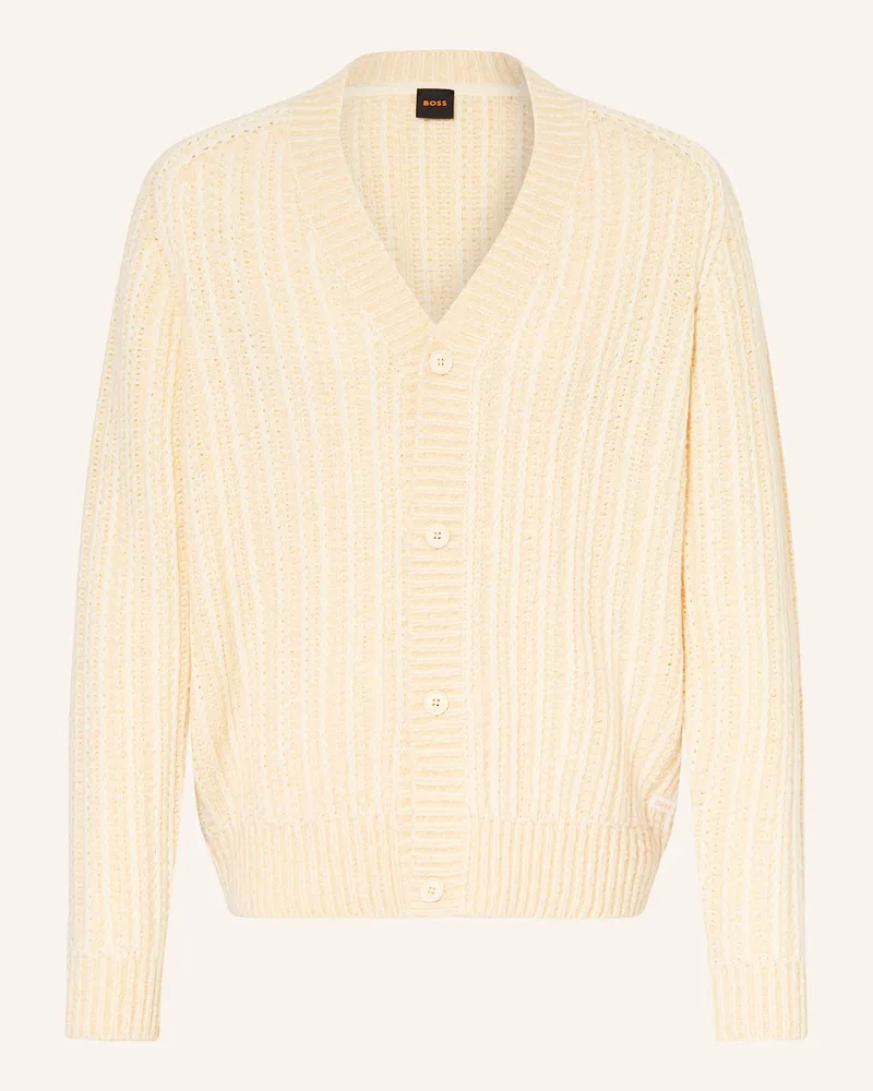 HUGO BOSS Strickjacke Kortho beige Creme